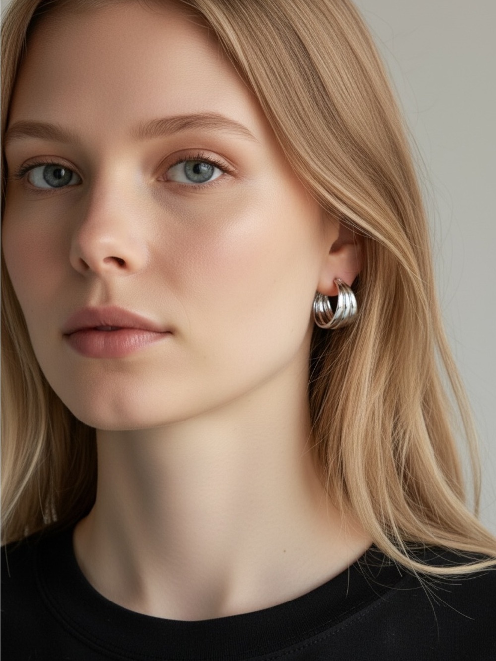 9/25 Classic Silver Double-Hoop Earrings - Timeless Women Jewelry
